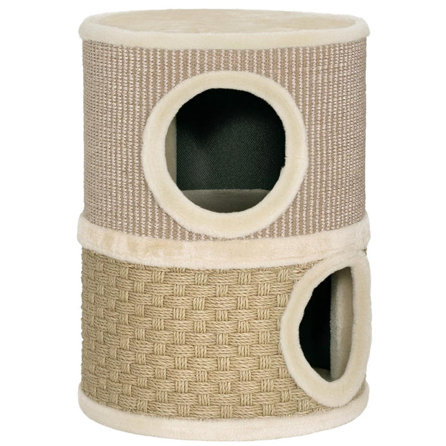 PAWROOM - Kissan raapimispuu, 49 cm, 2 tasoa, pehmoreuna, khaki