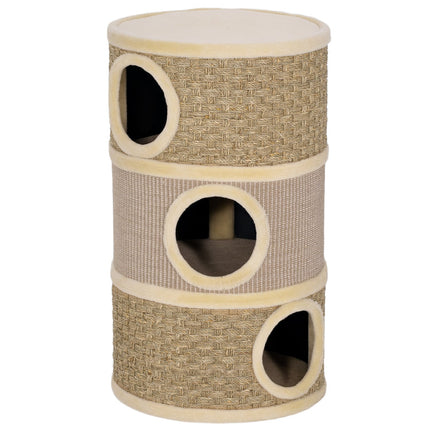 PAWROOM - Kissatorni, 79 cm, 3-tasoinen sisal-raapimapuu