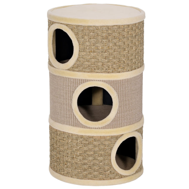 PAWROOM - Kissatorni, 79 cm, 3-tasoinen sisal-raapimapuu