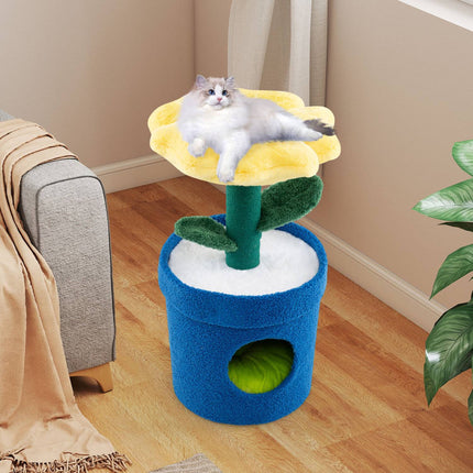 PAWROOM - Kissanpuu sisäkissoille – kukkaistutuksella, huoneisto, 72 cm