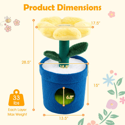 PAWROOM - Kissanpuu sisäkissoille – kukkaistutuksella, huoneisto, 72 cm
