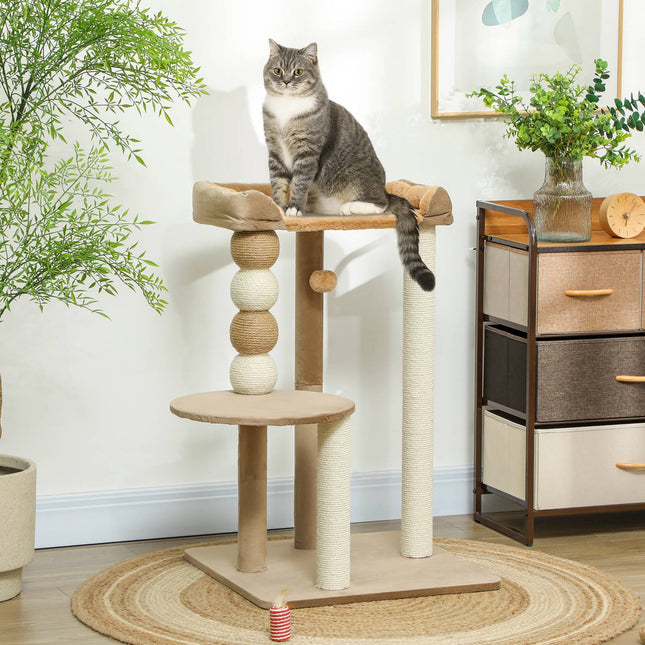 PAWROOM - Cat tree with bed, platform and jute posts for 7 kg cats