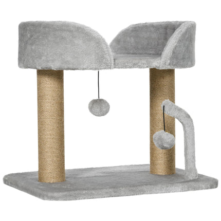PAWROOM - Kissan raapimapuu 42 cm, juuttia, taso, harmaa