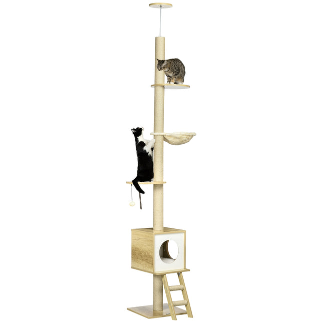 PAWROOM - Cat scratching post with high ceiling with house and hammock