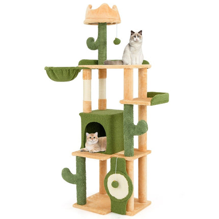 PAWROOM - Raaputuspylväs kaktus 160cm kissapuu kissan luolalla kissan raaputuspuu leikkipuu