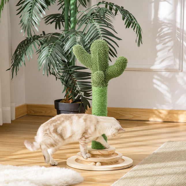 PAWROOM - Cat Scratching Post Cactus Design, Sisal & Pine, 60cm