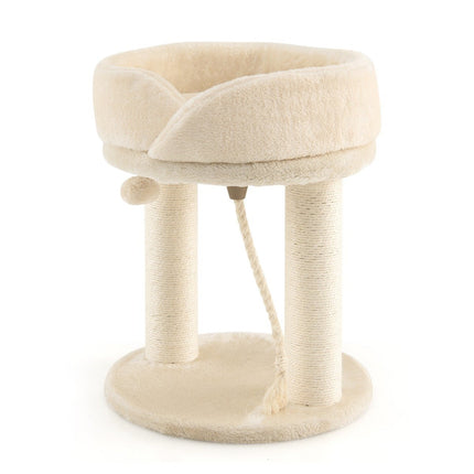 PAWROOM - Kissapuu kissan raapimistolppa pehmeällä istuinsisalitornilla kissoille beige
