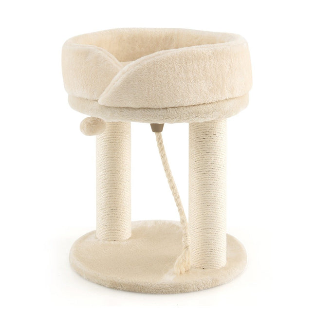 PAWROOM - Kissapuu kissan raapimistolppa pehmeällä istuinsisalitornilla kissoille beige
