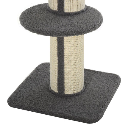 PAWROOM - Raapimistolpat kissoille, kantavuus 30kg, raapimistolppa alustalla, talli, sisal, harmaa