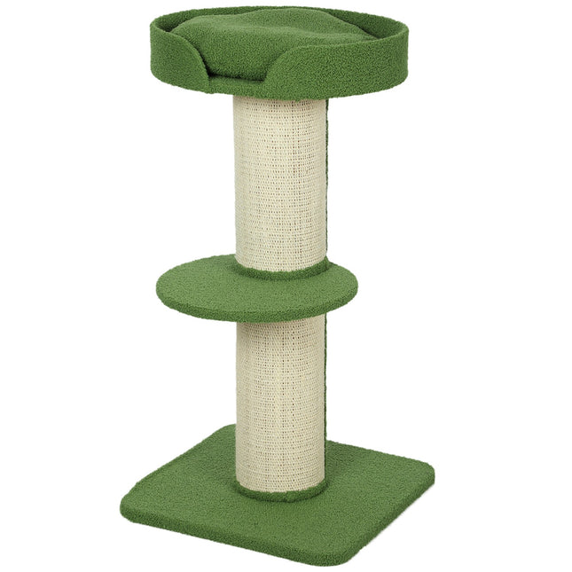 PAWROOM - Kissapuu 91 cm, sänky, tasot, sisaltolpat, vihreä