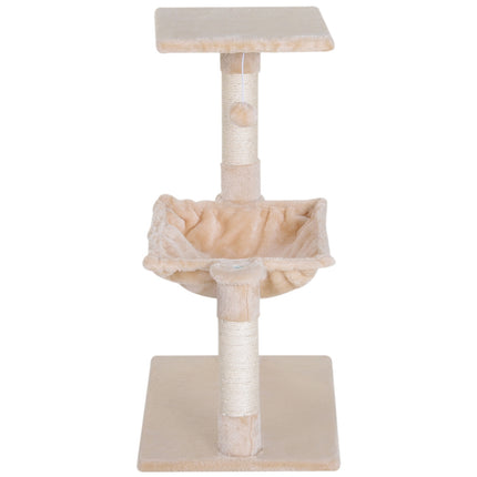 PAWROOM - Kiipeilypuu Beige Raaputustolppa Sisal Pylväs Pehmo Riippumatto 50X36X70Cm