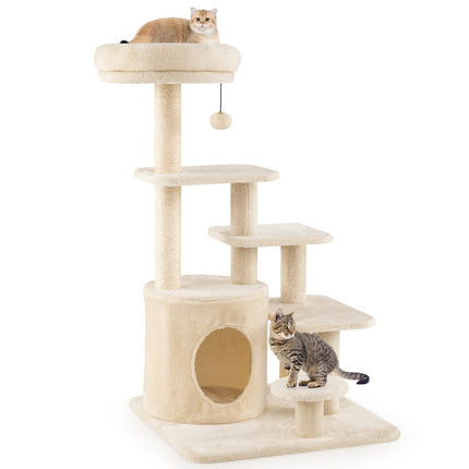 PAWROOM - Monikerroksinen kissanpuu luolalla, sisalpylväät, 102 cm