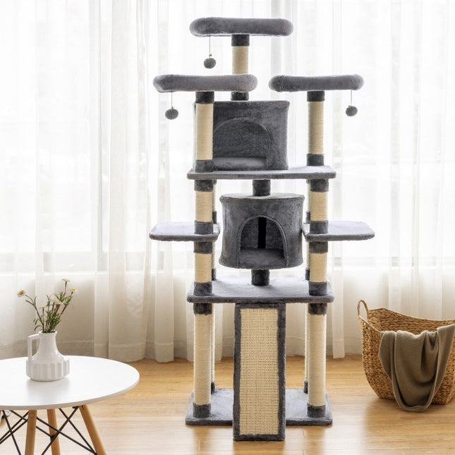 PAWROOM - 170 cm scratching post, climbing tree, cat tree, cat scratching post, scratching furniture, scratching posts, cave with play balls