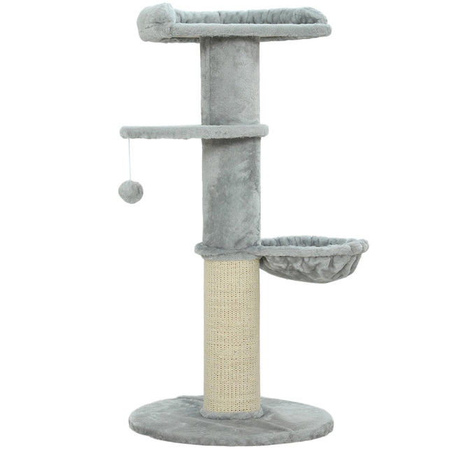 PAWROOM - Cat Tree with Sisal Post, Multi-Level, Plush Fabric