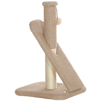 PAWROOM - Cat scratching post, 54 cm sisal, cream white with play ball