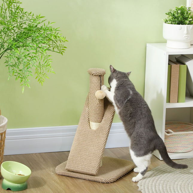 PAWROOM - Cat scratching post, 54 cm sisal, cream white with play ball