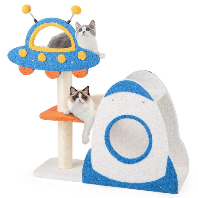 PAWROOM - Scratching post with UFO platform & sisal scratching posts Cat scratching post Cat tree climbing tree