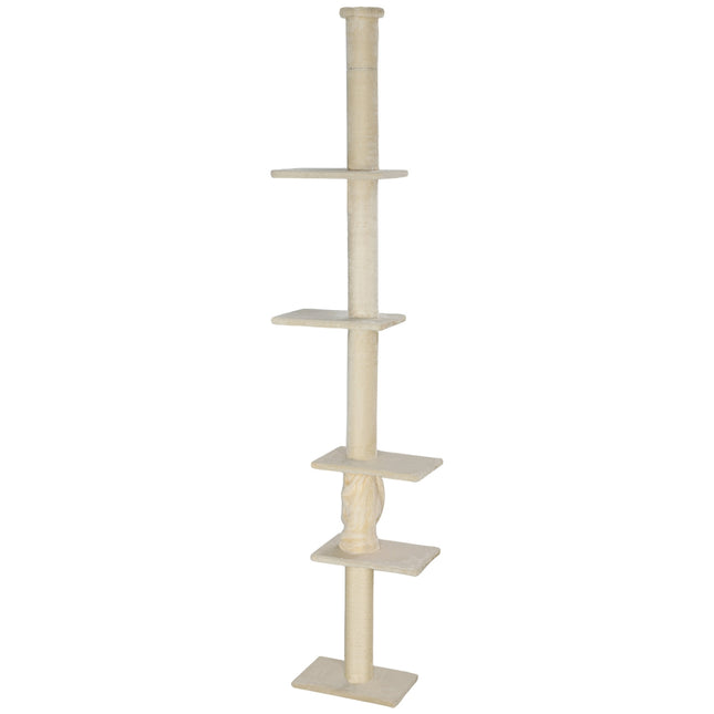 PAWROOM - Cat tree with high ceiling with platforms, 225-275 cm, cream