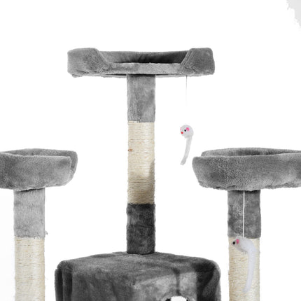 PAWROOM - Multi-level cat climbing tree, XXL grey, 50x50x170 cm