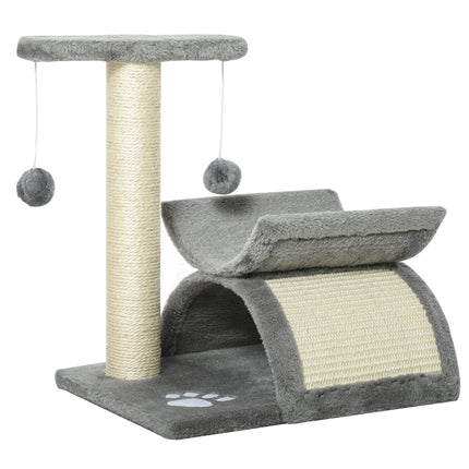 PAWROOM - Cat scratching post with play ball, 40x30x43 cm, light grey