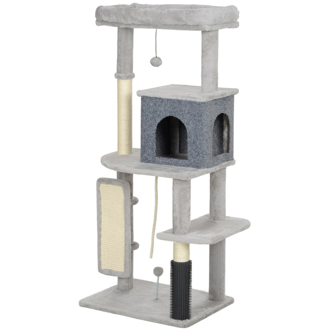 PAWROOM - Cat tree with cave, sisal poles & play ball, 132 cm