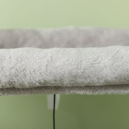 PAWROOM - Raapimispylväs 132 cm kissapuu kissaluolalla, leikkipallo, kissan raapimispuu sisalilla, kissoille enintään 6 kg, vaaleanharmaa
