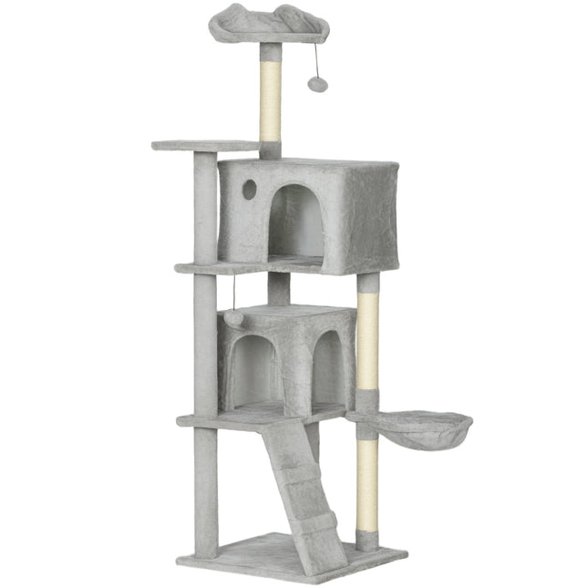PAWROOM - Cat Tree 160cm, Multi-Level, Sisal Posts, Hammock, Platforms