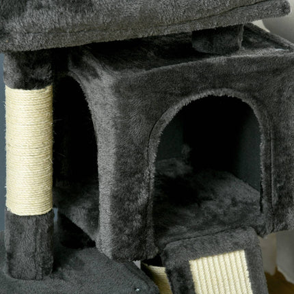 PAWROOM - Cat tree with sisal posts, dark grey, 59 x 39 x 83 cm