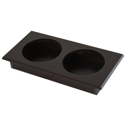 PAWROOM - Pet Feeding Station, Double Stainless Steel Bowls, MDF Espresso Finish