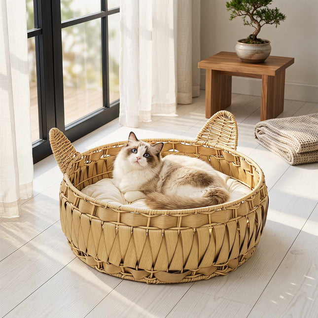 PAWROOM - Rottinki kissanpeti luola, irrotettava tyyny, jopa 10 kg
