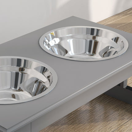 PAWROOM - Raised dog bowl set, stainless steel, easy to maintain, 0.9L capacity