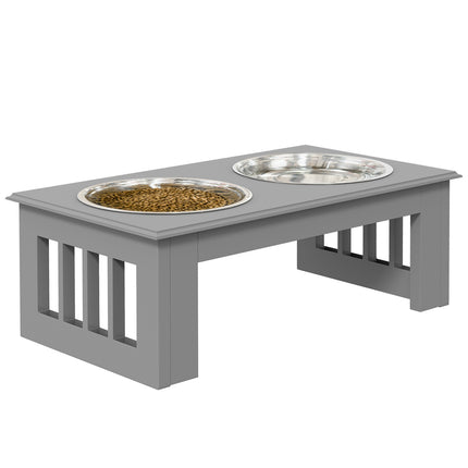 PAWROOM - Raised dog bowl set, stainless steel, easy to maintain, 0.9L capacity