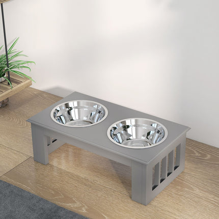 PAWROOM - Raised dog bowl set, stainless steel, easy to maintain, 0.9L capacity