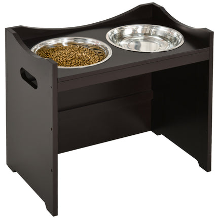 PAWROOM - Adjustable dog feeding station, stainless steel bowl, 54 cm