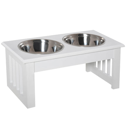 PAWROOM - Dog Feeding Station with Stainless Steel Bowls, Elevated