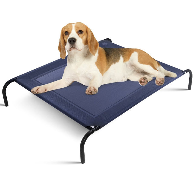 PAWROOM - Koiran sänky puutarha koiran lepotuoli ulkona koiran sohva harmaa 110 x 80 x 18 cm metalli