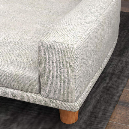PAWROOM - Koirasohva, Lemmikkieläinsohva Kissasohva tyynyllä, Koiran sänky suurille koirille, Koiran sohva korotetulla muotoilulla, Koiran tuoli puisilla jaloilla, harmaa, 98 x 67 x 25 cm