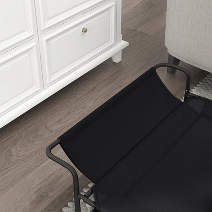 PAWROOM - Koiran lepotuoli ulkona, korotettu koiransänky hengittävällä verkkopäällyksellä, lemmikkisänky pienille ja keskikokoisille koirille musta 91 x 69 x 29 cm