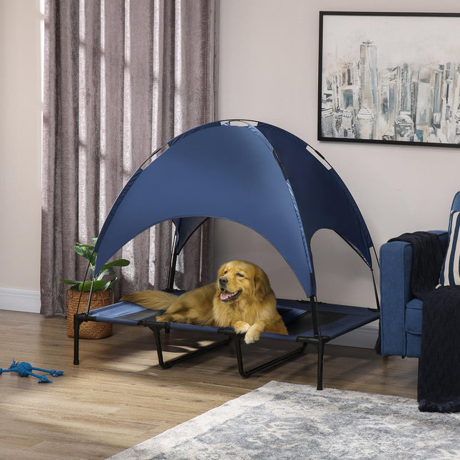 PAWROOM - Pet Bed Katos Korotettu Outdoor Dog Bed Uv-Suojalla, Mesh Lemmikkieläinten Sänky Keskikokoisille Koirille