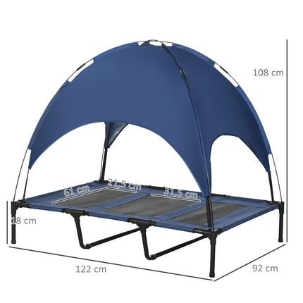 PAWROOM - Pet Bed Katos Korotettu Outdoor Dog Bed Uv-Suojalla, Mesh Lemmikkieläinten Sänky Keskikokoisille Koirille
