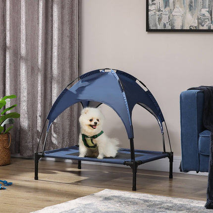 PAWROOM - Pet Bed Outdoor Katos Korotettu Mesh Uv-Suoja Tummansininen Keskikokoiset Koirat