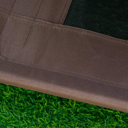 PAWROOM - Outdoor Pet Bed Katos Korotettu Koiransänky, Hengittävä Taft Kangas, Kahvi, 61X46X62Cm
