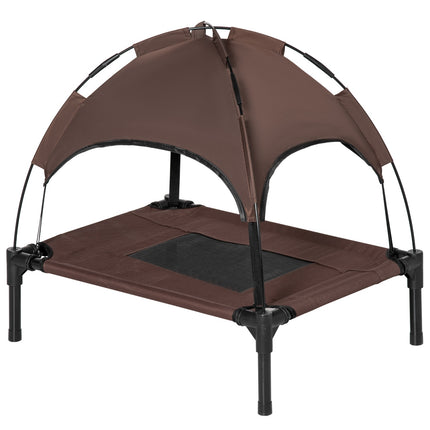 PAWROOM - Outdoor Pet Bed Katos Korotettu Koiransänky, Hengittävä Taft Kangas, Kahvi, 61X46X62Cm