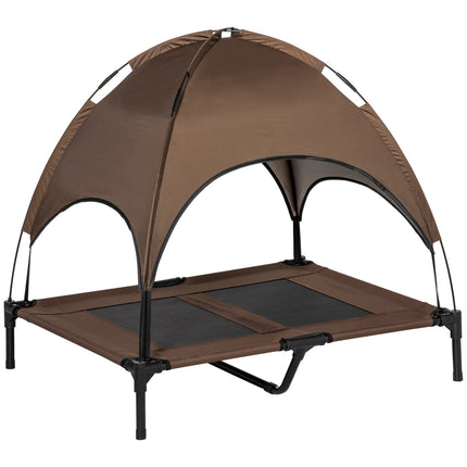 PAWROOM - Korotettu Koiransänky Ulkokatos Hengittävä Tafti Kangas Kahvi 92X76X90Cm
