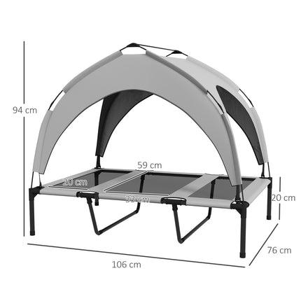 PAWROOM - Elevated outdoor dog bed with canopy, breathable Oxford