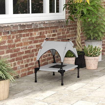 PAWROOM - Raised outdoor dog bed with canopy, small, breathable