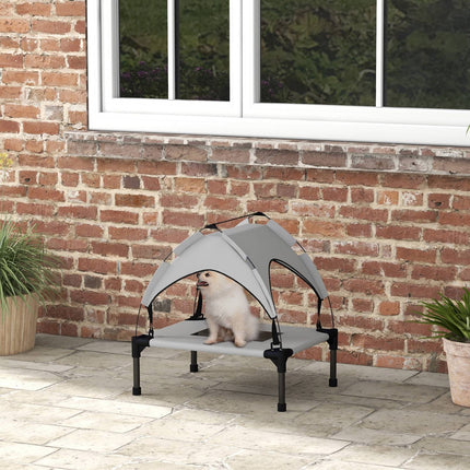 PAWROOM - Raised outdoor dog bed with canopy, small, breathable