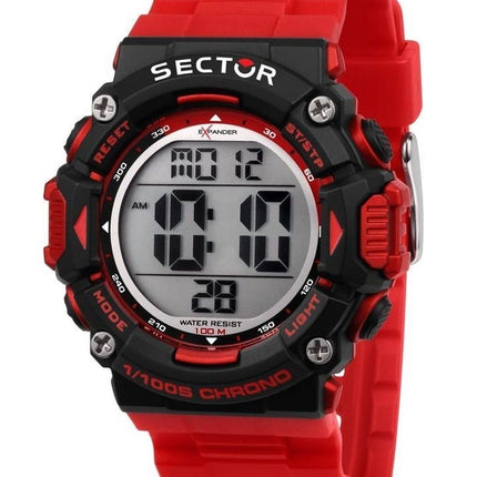 Sector EX-32 digitalt rött polyuretanarmband Quartz R3251544002 100M herrklocka