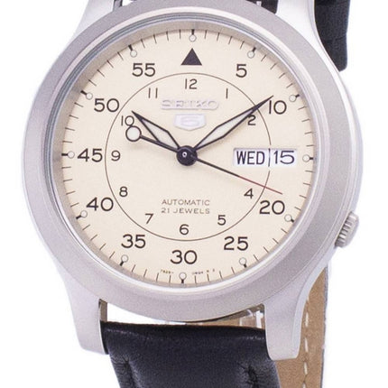 Seiko 5 Military SNK803K2-var-SS3 Automatisk svart läderrem herrklocka