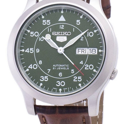 Seiko 5 Military SNK805K2-var-SS2 Automatisk brunt läderarmband herrklocka
